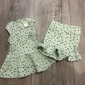 Kate Quinn Mint Green Polka Dot Kids Matching Set